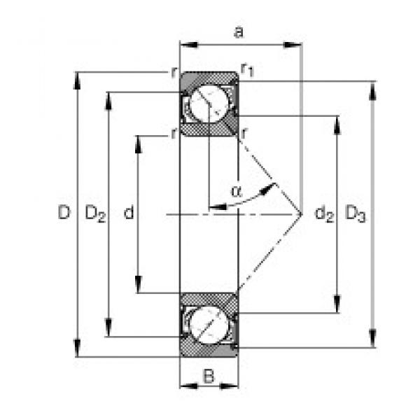 20 mm x 42 mm x 12 mm  FAG 7004-B-2RS-TVP angular contact ball bearings #1 image