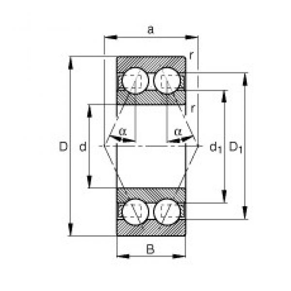 17 mm x 47 mm x 22,2 mm  FAG 3303-BD-TVH angular contact ball bearings #1 image